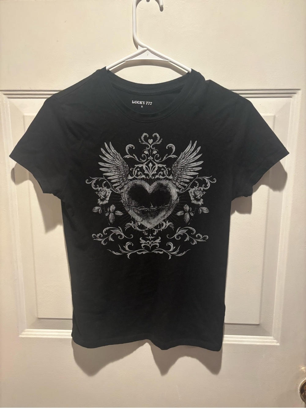 Black Graphic Winged Heart Tee
